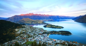 Aerial view Queenstown New Zealand