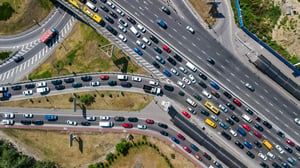 Cars entering highway