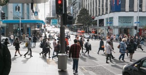 Busy crossing in cbd