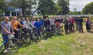 The Abley team on their bikes