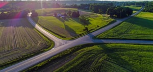 Simple rural intersection in United States