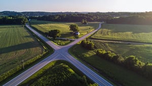 US rural intersection